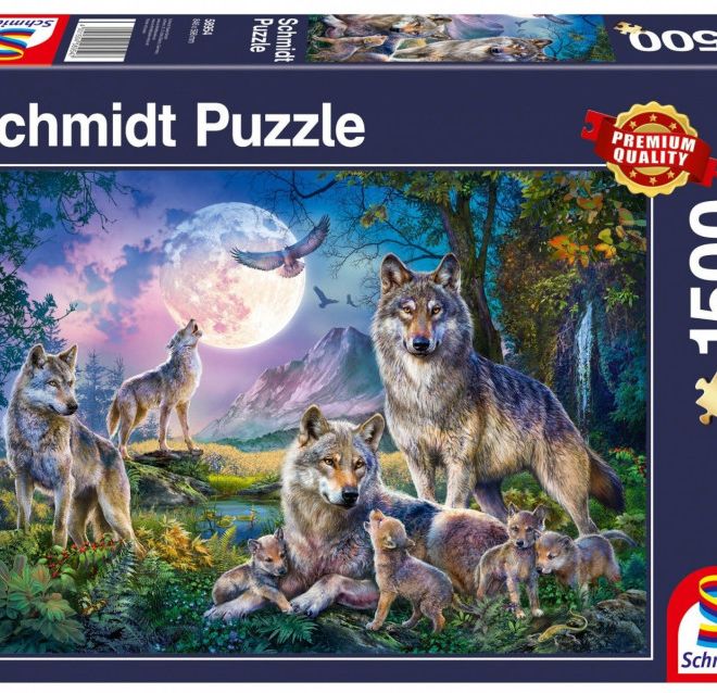 Puzzle 1500 prvků Rodina vlků