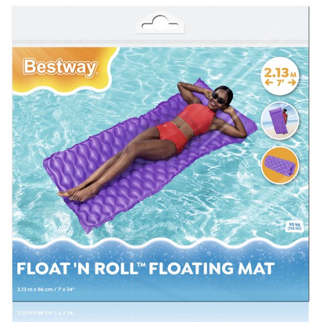 Nafukovací matrace na kolečkách Bestway 213 cm 44020 – fialová