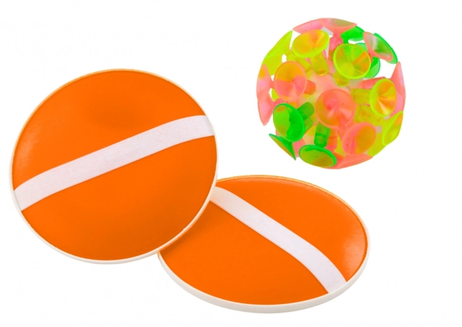 Arkádová hra Round Sticks Ball s přísavkami Orange