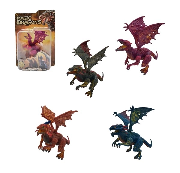 Drak/Dráček plast 12cm 6 druhů na kartě 17x23x5cm