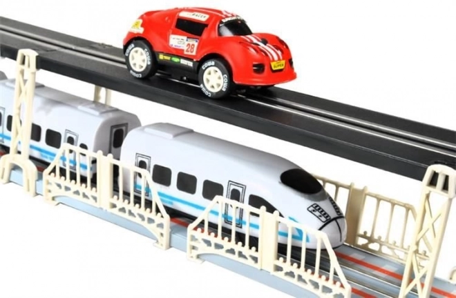 Autodráha 630 cm + autíčko + vláček