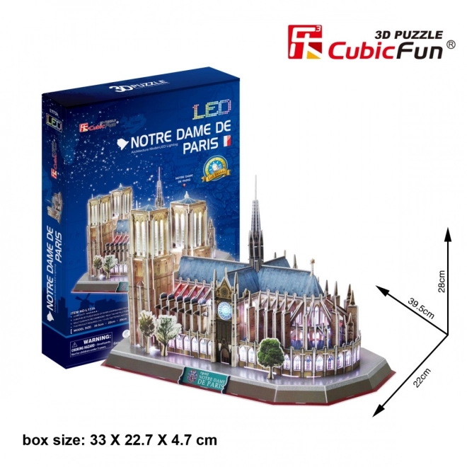 Svítící 3D puzzle Katedrála Notre Dame od CubicFun