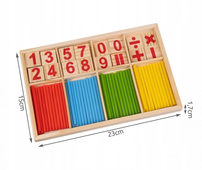 Montessori dřevěná vzdělávací hra s čísly