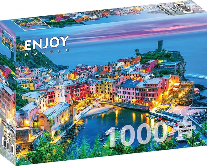 Užijte si puzzle Vernazza za soumraku, Cinque Terre