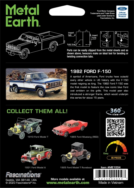 METAL EARTH 3D puzzle Ford F-150 Truck 1982