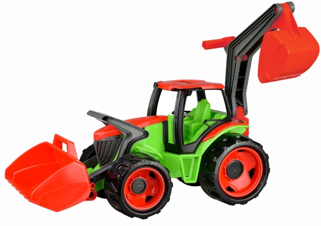 Traktor se lžící a bagrem plast 65cm v krabici od 3 let