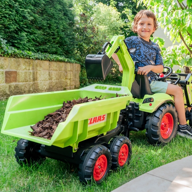 Traktor šlapací Class Atiom 430 zelený s přední i zadní lžící
