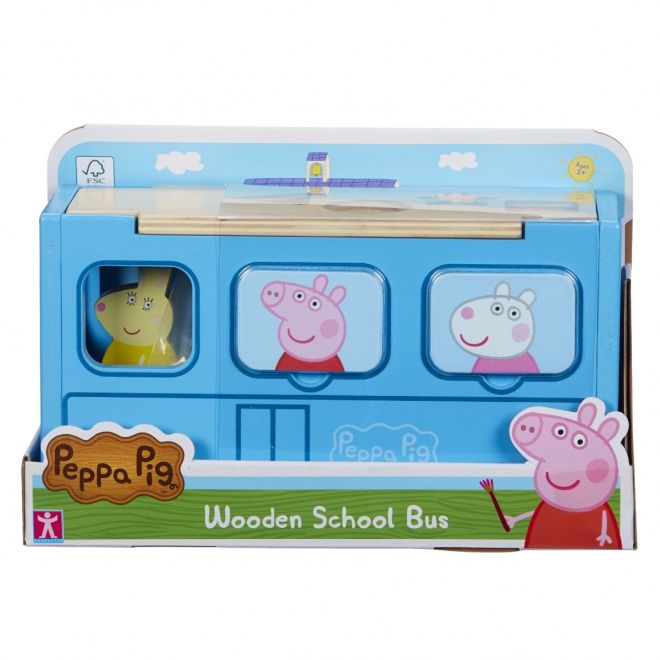 Sada s figurkou prasátka Peppa Dřevěný třídič autobusů