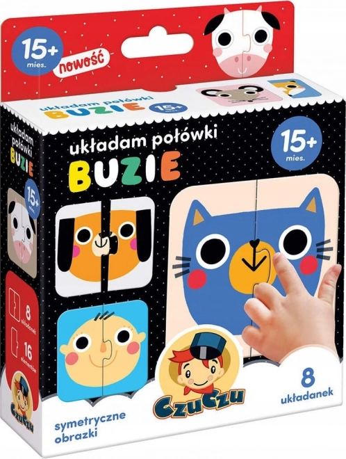 Puzzle pro děti - Najdi poloviny obličeje