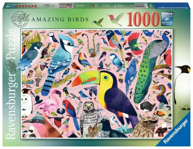 2D puzzle 1000 dílků Matt Sewells Velkolepí ptáci