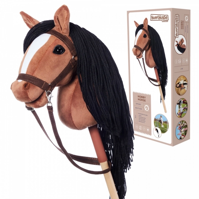 Kůň na tyči Hobby Horse HOPPIHORSE tmavě hnědý