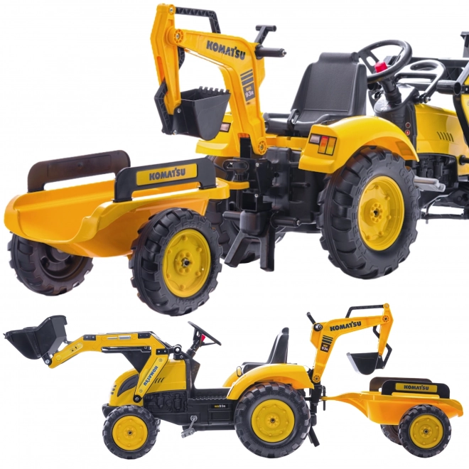 Traktor šlapací Komatsu s přední i zadní lžící a valníkem