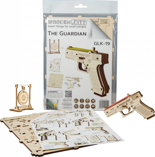 WOODEN CITY 3D puzzle Pistole Guardian GLK-19, 30 dílů