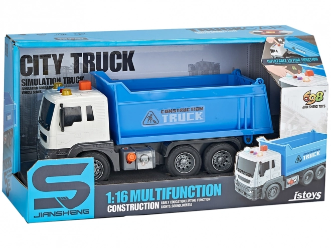 Stavební vozidlo sklápěč 1:16 Blue Lift Trailer