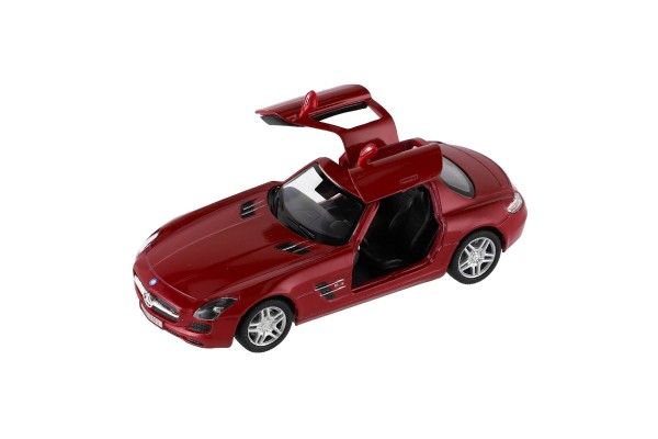 Auto Kinsmart Mercedes-Benz SLS AMG kov/plast 13cm na zpětné natažení 4 barvy