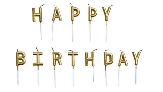 Narozeninové zlaté svíčky - Happy Birthday