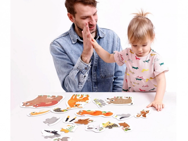 Progresivní puzzle - Zvířátka v lese