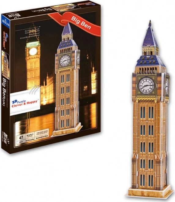 CLEVER&HAPPY 3D puzzle Big Ben, Londýn 47 dílků