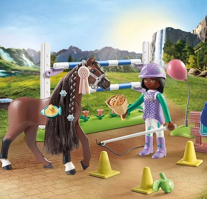 Koně 71355 Sada figurek Zoe a Blaze s překážkami