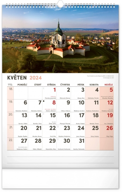 Nástěnný kalendář 2024 s extra velkým kalendáriem, 33 × 46 cm