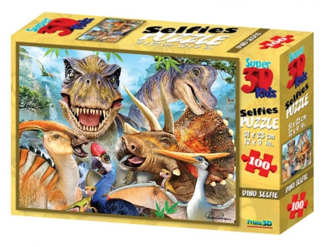 PRIME 3D Puzzle Dinosauří selfie 3D 100 dílků