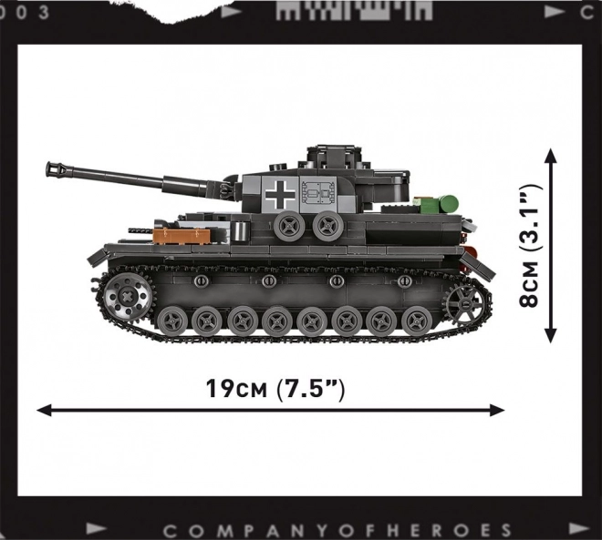 COBI 3045 COH Panzer IV Ausf G, 1:35, 610 k, 1 f