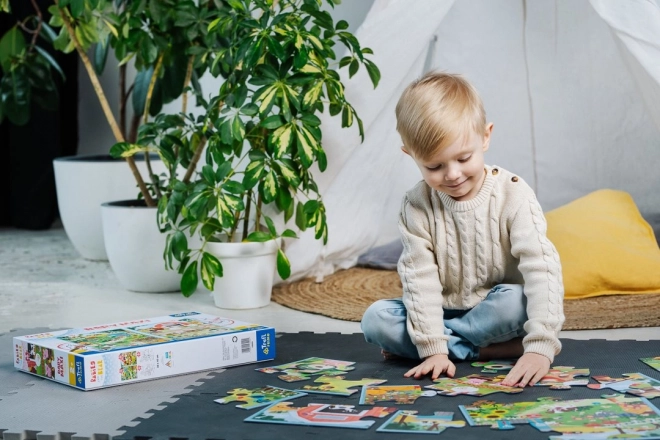 Oboustranné puzzle Treflíci na statku BABY MAXI 2x10 dílků