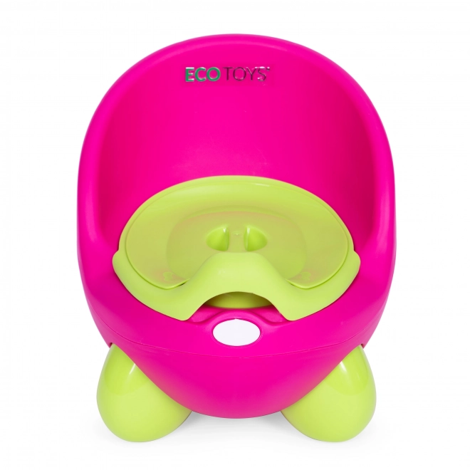 Dětský nočník s ergonomickou opěrkou ECOTOYS růžovo-zelený