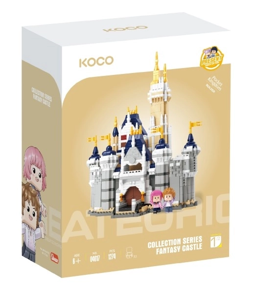 Stavebnice mini KOCO Magický hrad plast 1274ks v krabičce 15x20x8cm