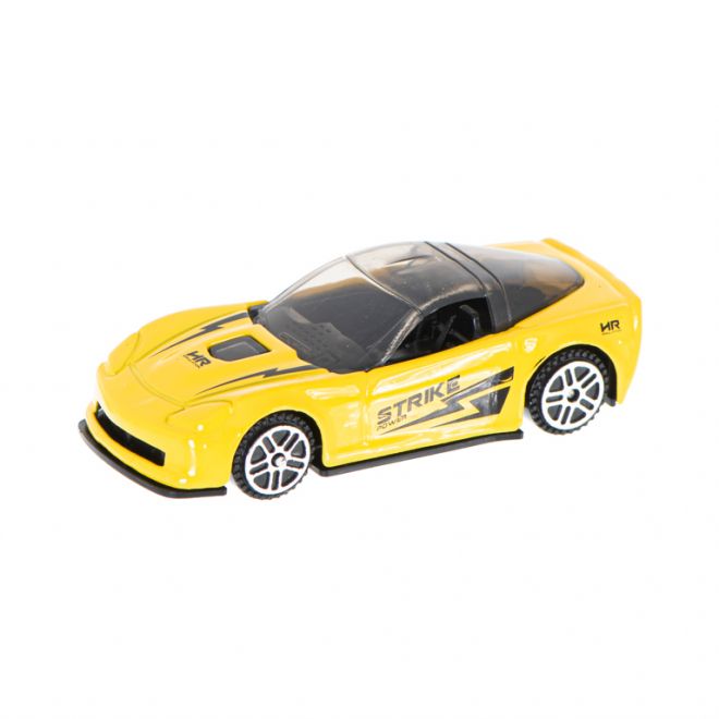 Kovový model závodního auta - žlutá