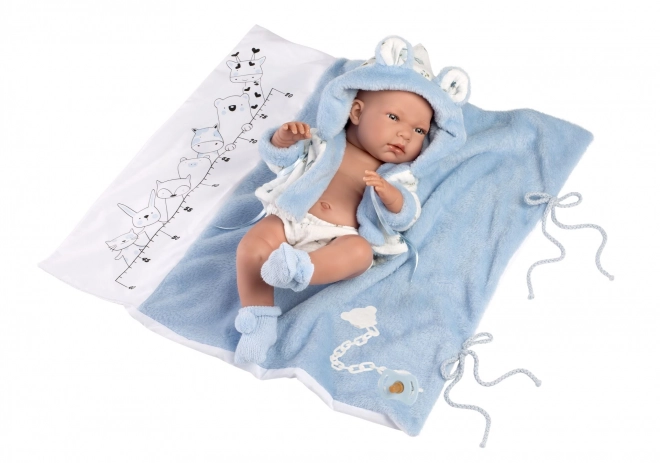 Llorens 73897 NEW BORN CHLAPEČEK - realistická panenka miminko s celovinylovým tělem - 40 cm