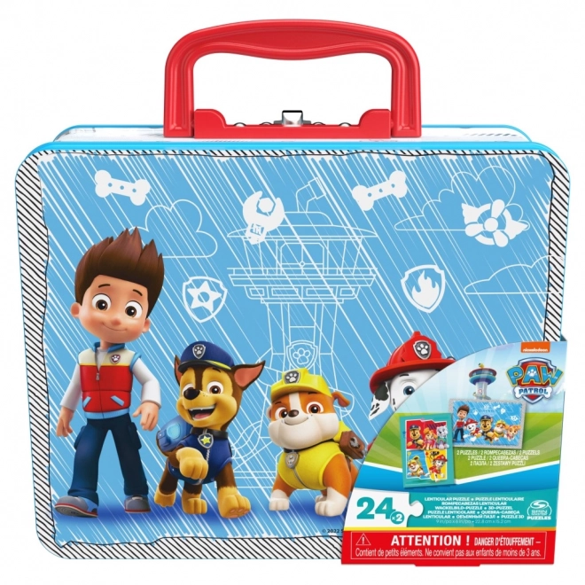 Tlapková patrola puzzle v plechové krabičce