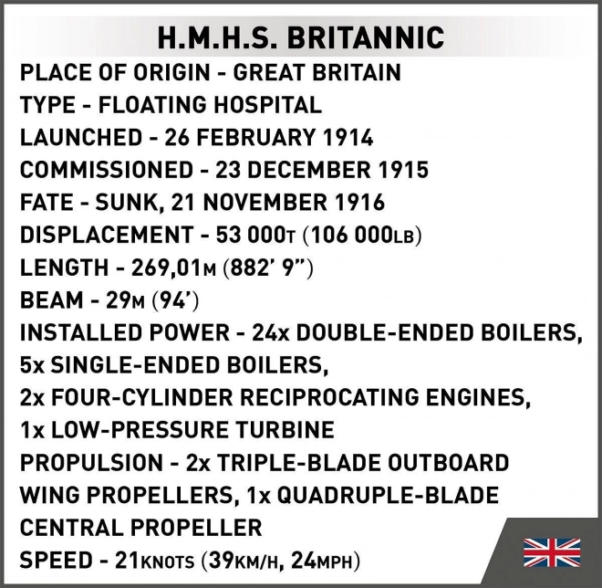 Model lodě H.M.H.S. Britannic 1:700