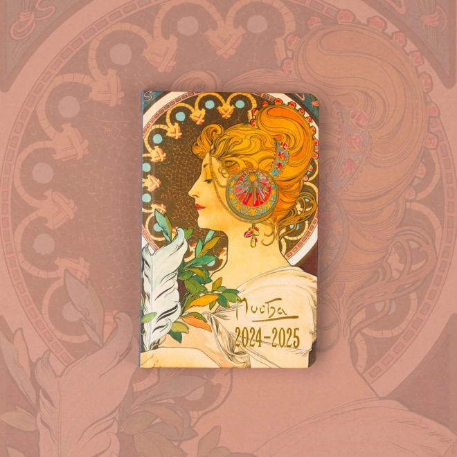 18měsíční diář Petito – Alfons Mucha 2024/2025, 11 × 17 cm