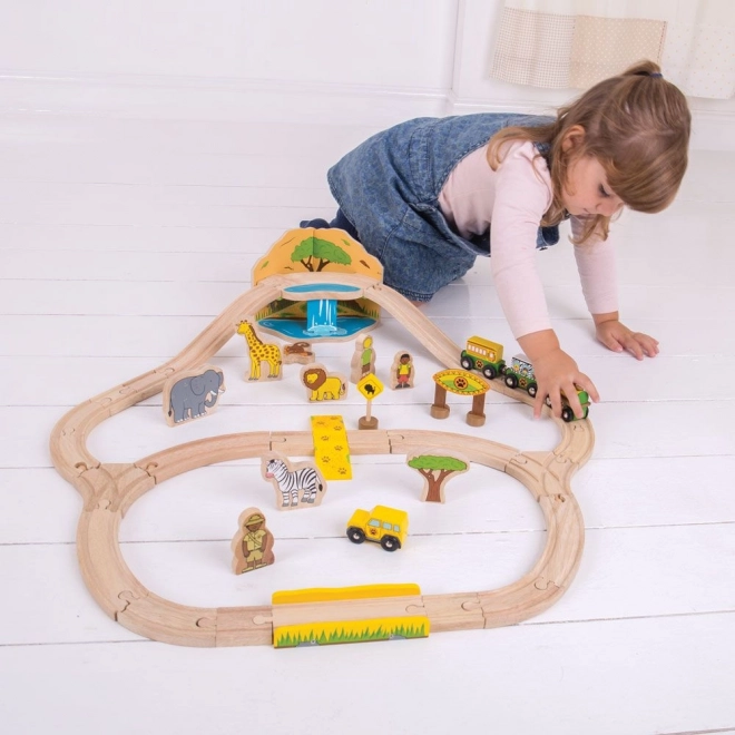 Bigjigs Rail Dřevěná vláčkodráha Safari