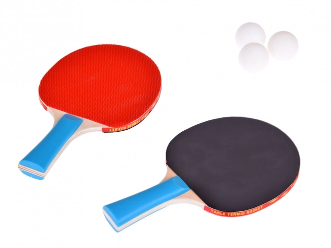 Dřevěné pálky na ping-pong s míčky