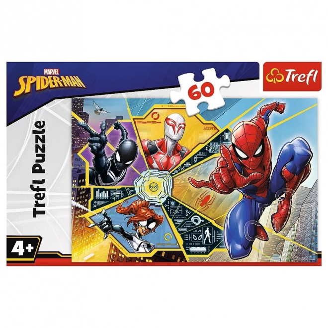 Puzzle Spiderman na síti 60 dílků