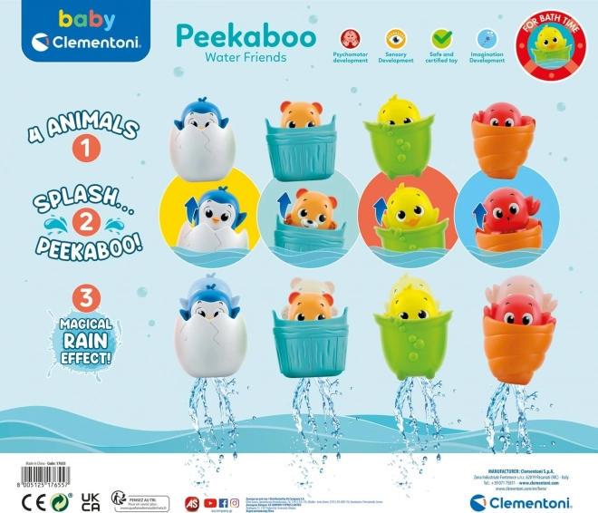 CLEMENTONI BABY Peekaboo Vodní kamarádi: Vykukující krab