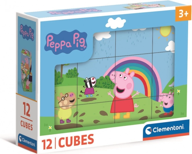 CLEMENTONI Obrázkové kostky Prasátko Peppa, 12 kostek