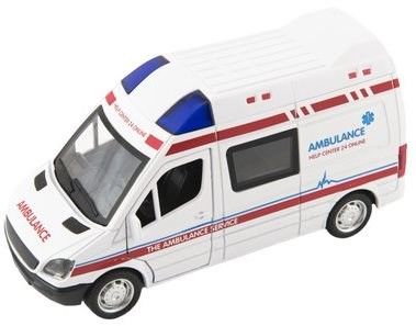 Garáž + auto ambulance na baterie se světlem a zvukem