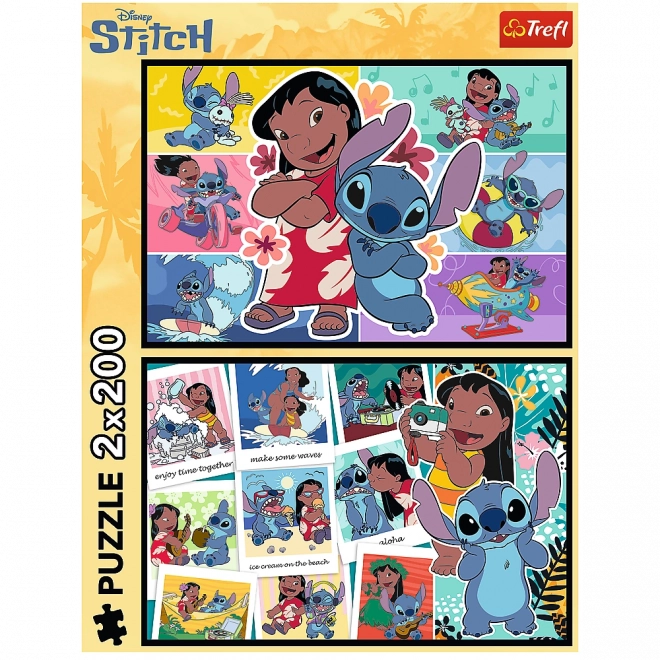 Puzzle Disney Lilo a Stitch - Veselý život Stitche 2x200