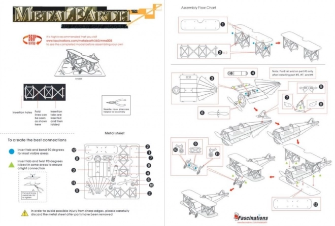 METAL EARTH 3D puzzle Dvouplošník Fokker D-VII