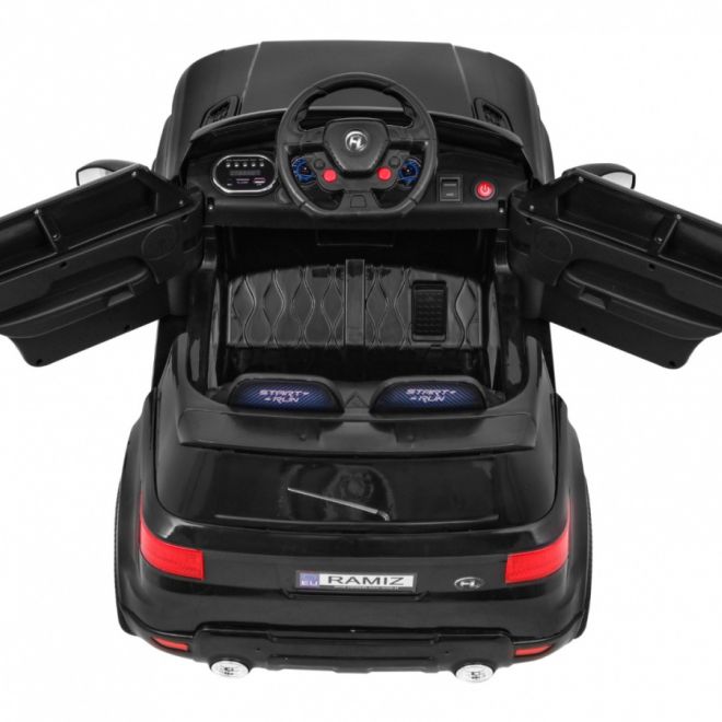 Elektrické autíčko černé + dálkové ovládání + bezpečnostní funkce + MP3 LED