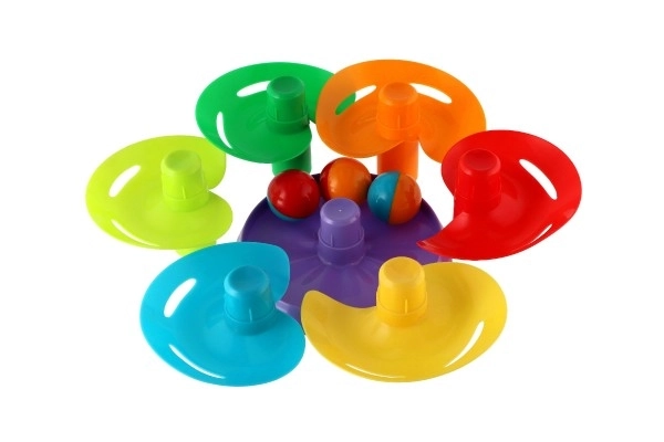 Kuličková dráha - věž 50cm 10ks 3 kuličky plast v krabici 9m+