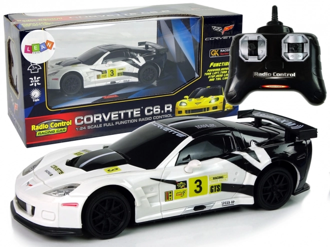 Závodní sportovní auto R/C 1:24 Corvette C6.R White 2.4 G Lights