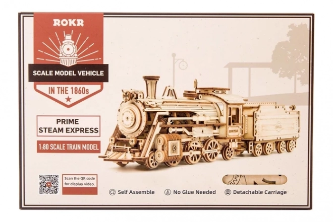 Lokomotiva - Parní Express - 3D dřevěné puzzle