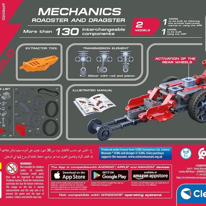 CLEMENTONI Science&Play Mechanická laboratoř Roadster a Dragster 2v1