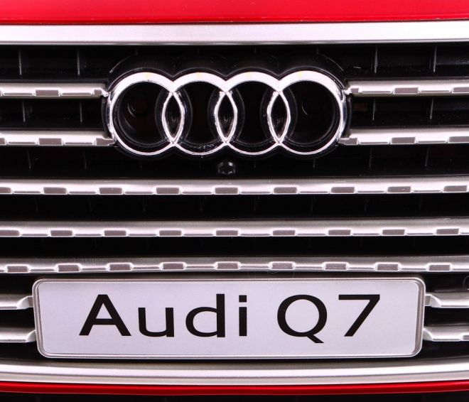 Audi Q7 Quattro S-Line pro baterii Červená + dálkové ovládání + pomalý start + EVA + rádio MP3 LED