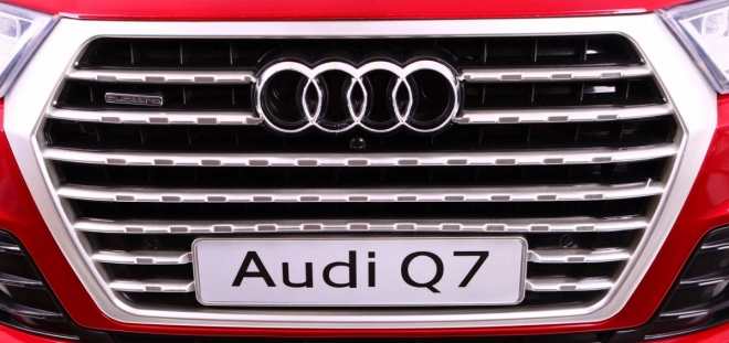 Audi Q7 Quattro S-Line pro baterii Červená + dálkové ovládání + pomalý start + EVA + rádio MP3 LED