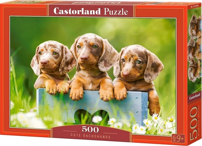 Puzzle 500 dílků - Roztomilí jezevčíci
